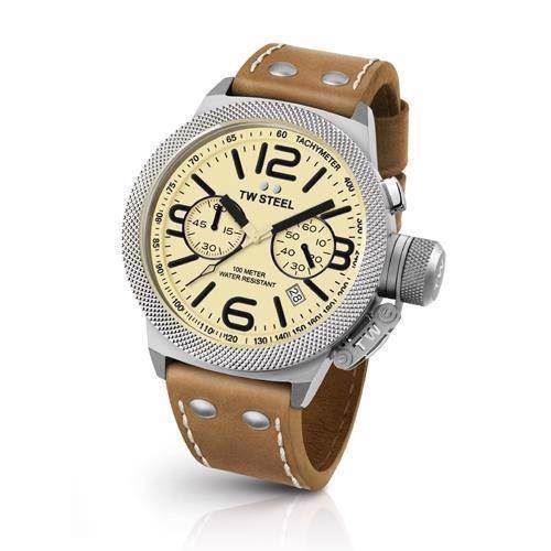 Image of cream 50 mm Quartz med chronograph Herre ur fra TW Steel Canteen